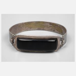 Silberarmspange mit Onyx