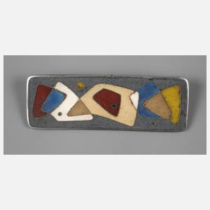 Silberbrosche mit Zellenemail