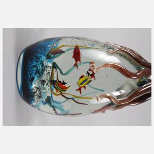 Murano Aquarium mit Tintenfisch