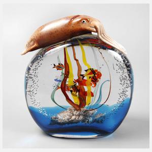 Murano Aquarium mit Oktopus