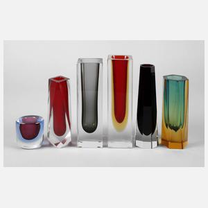 Murano sechs Vasen