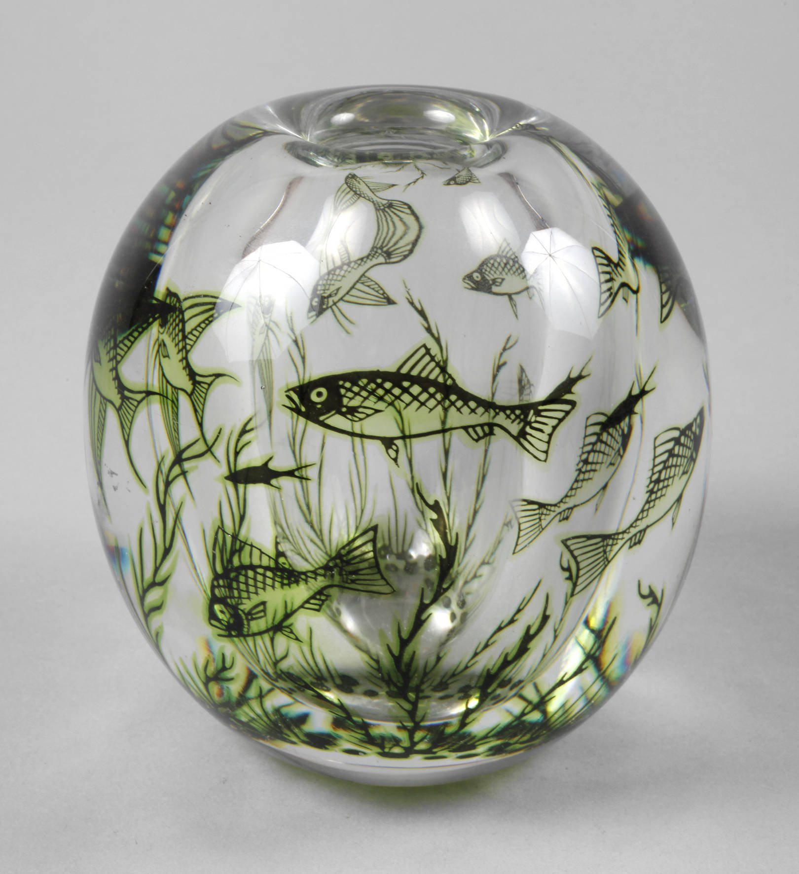 Schweden Vase Fischdekor