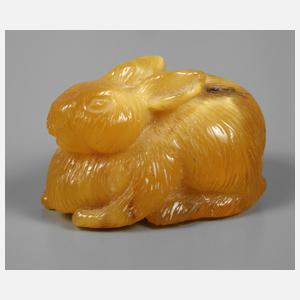 Bernsteinschnitzerei als Hase