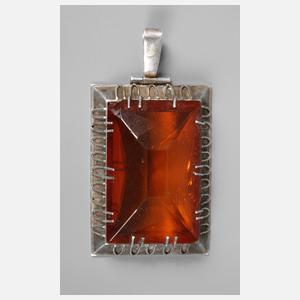 Anhänger Art déco mit großem facettierten Bernstein SBM