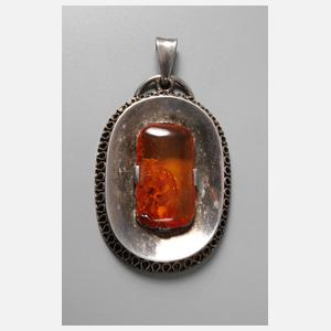 Silberanhänger mit Bernstein
