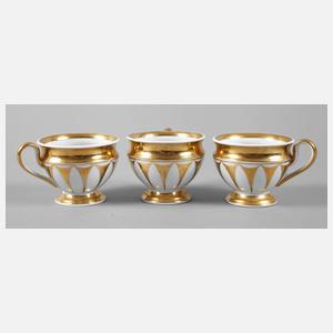 KPM Berlin drei Biedermeiertassen