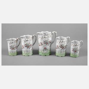 Fünf Milchkännchen Jugendstil