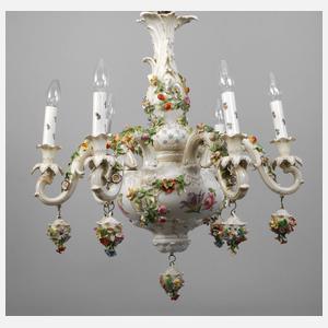Großer Porzellan-Deckenleuchter