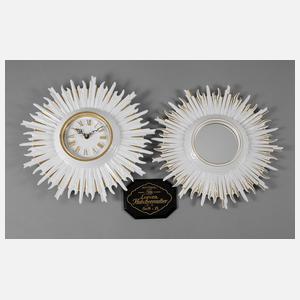 Hutschenreuther Sonnenuhr mit Spiegel und Werbeplakette