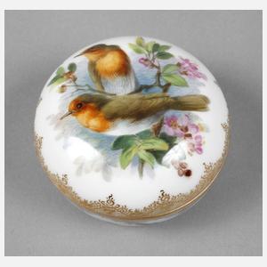 Meissen Deckeldose Rotkehlchen