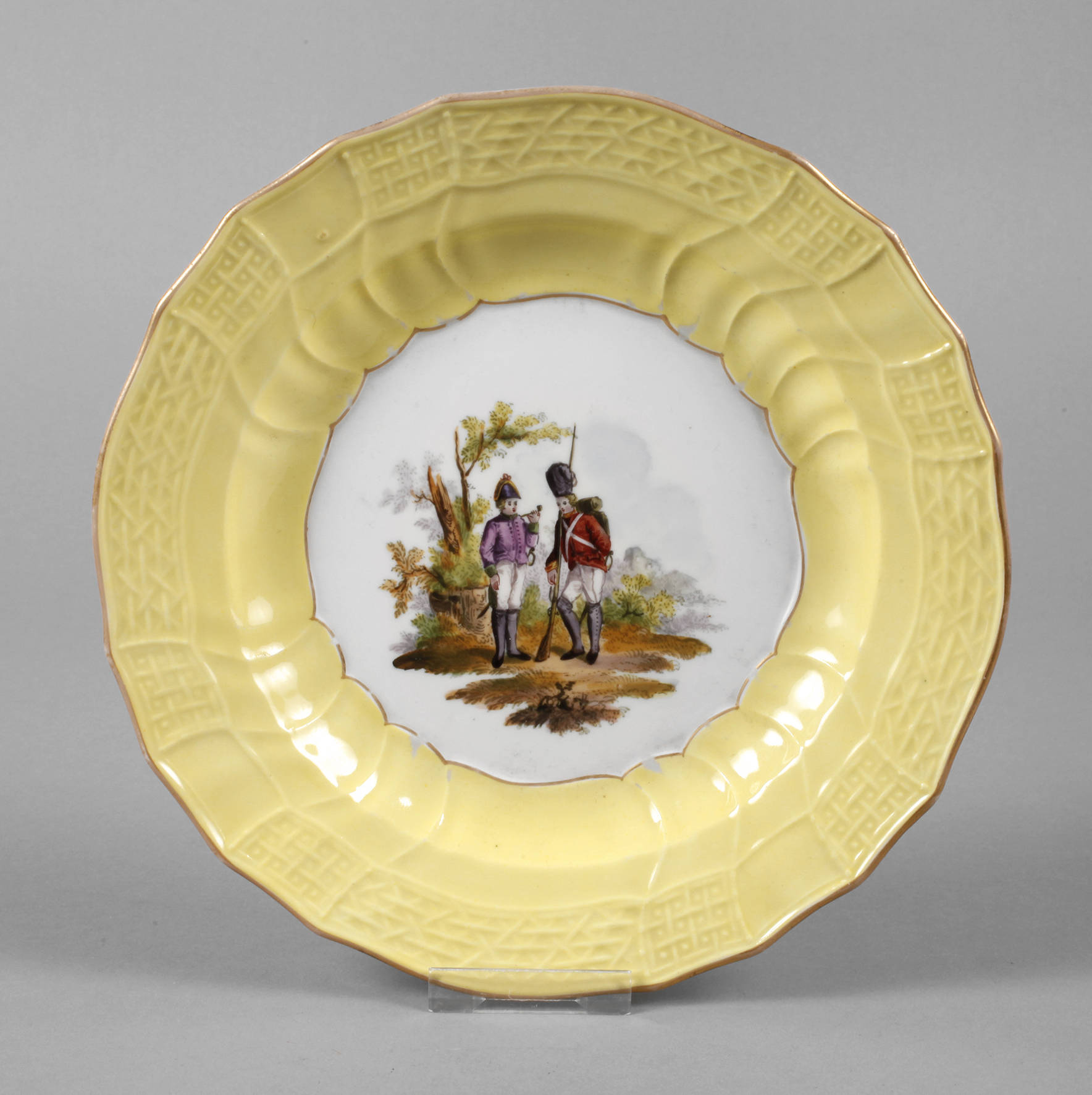 Meissen Teller Soldatenmotiv