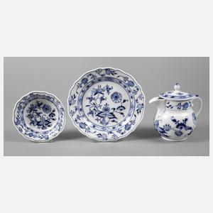 Meissen drei Teile Zwiebelmuster