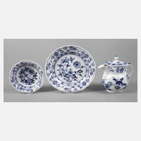Meissen drei Teile Zwiebelmuster111