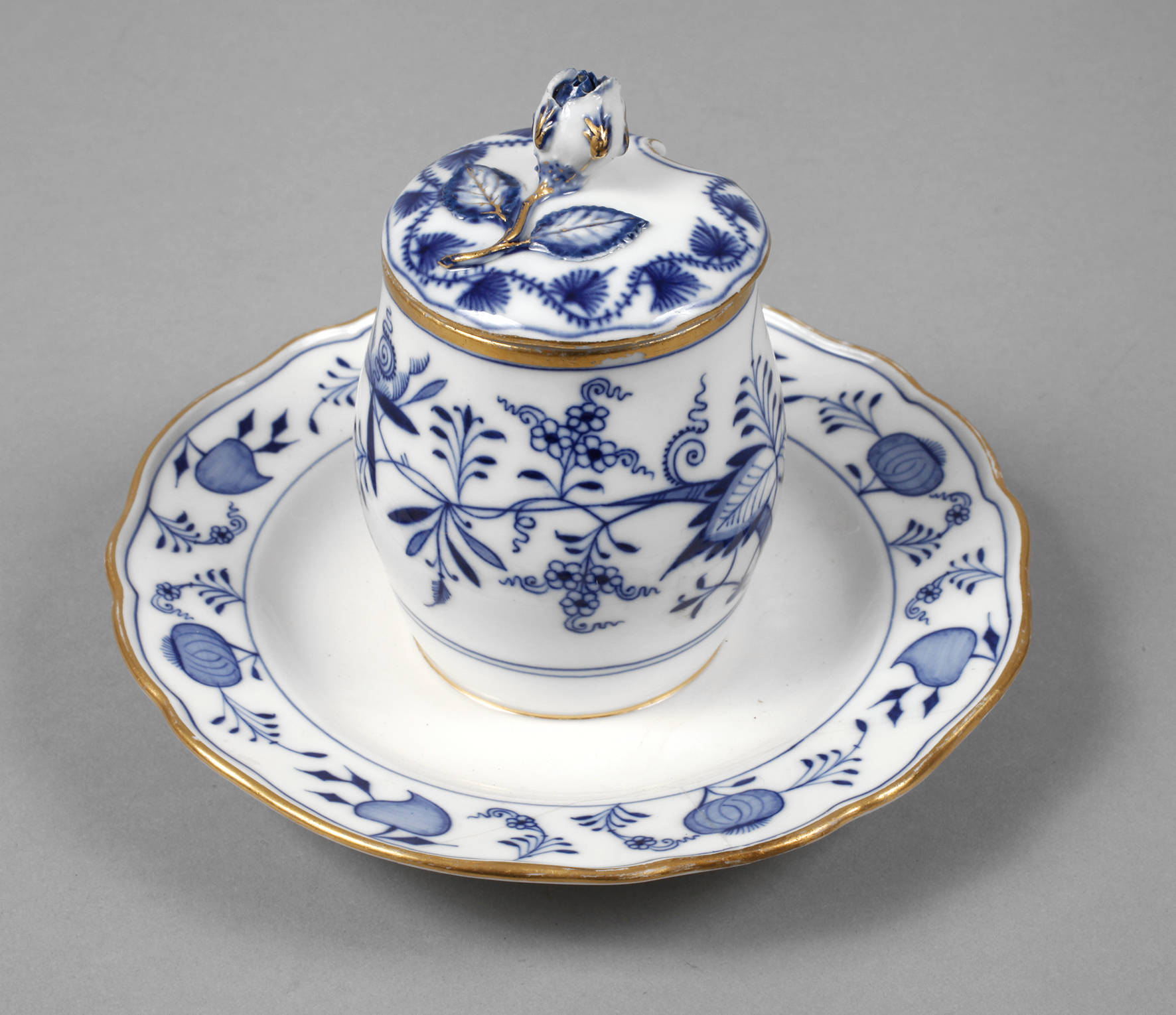 Meissen Senfnapf Zwiebelmuster