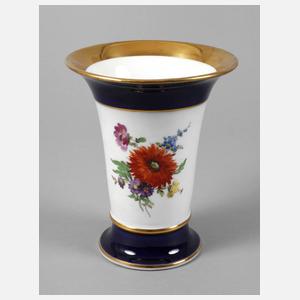 Meissen Trichtervase mit Kobaltrand