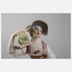 Meissen Schäferin mit Vogelkäfig