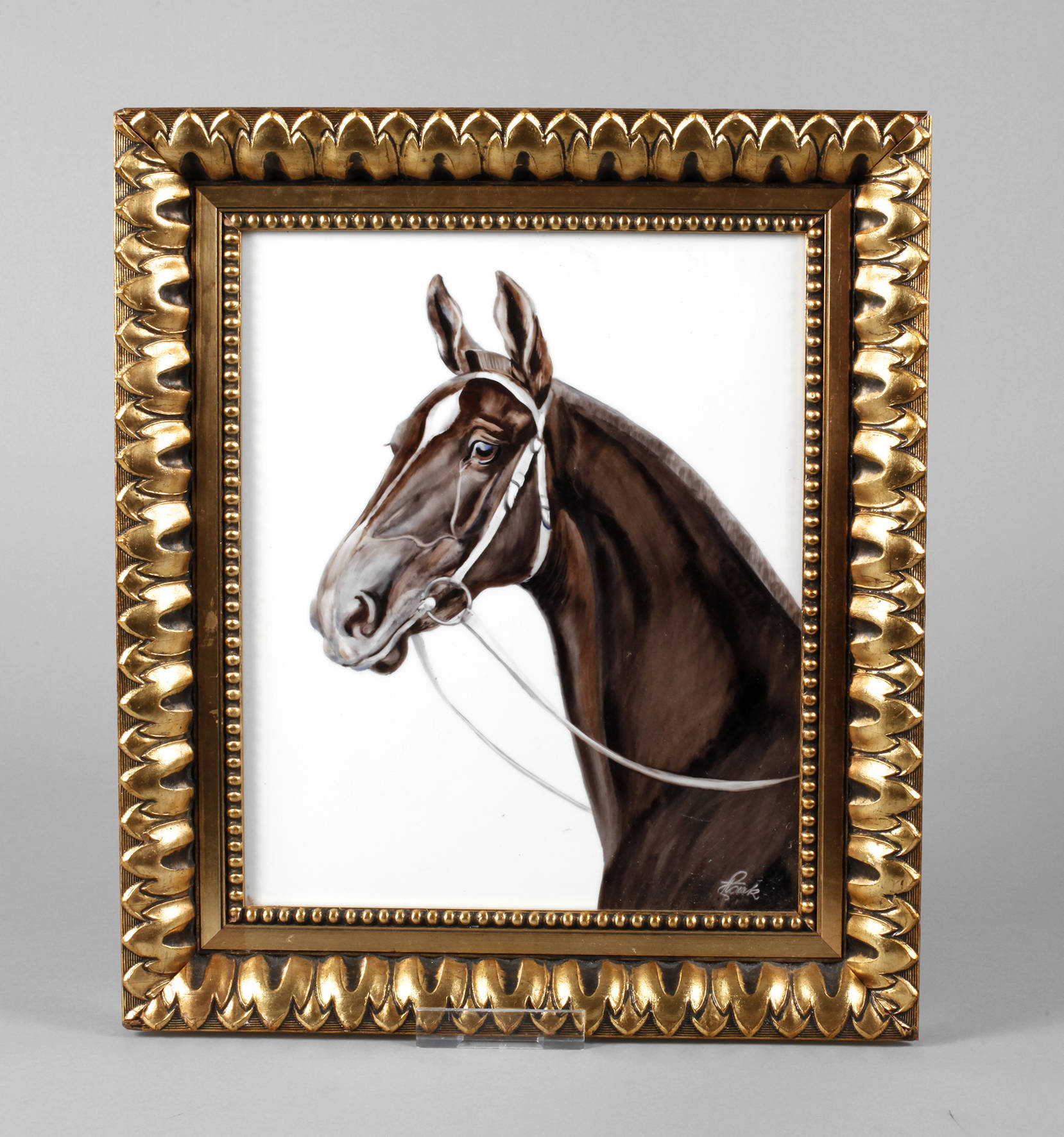 Rosenthal Porzellanbildplatte Pferdeportrait