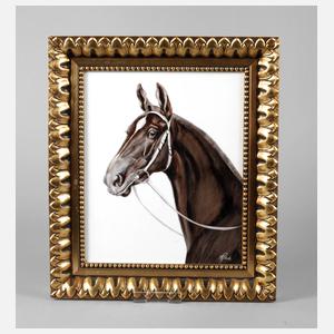 Rosenthal Porzellanbildplatte Pferdeportrait