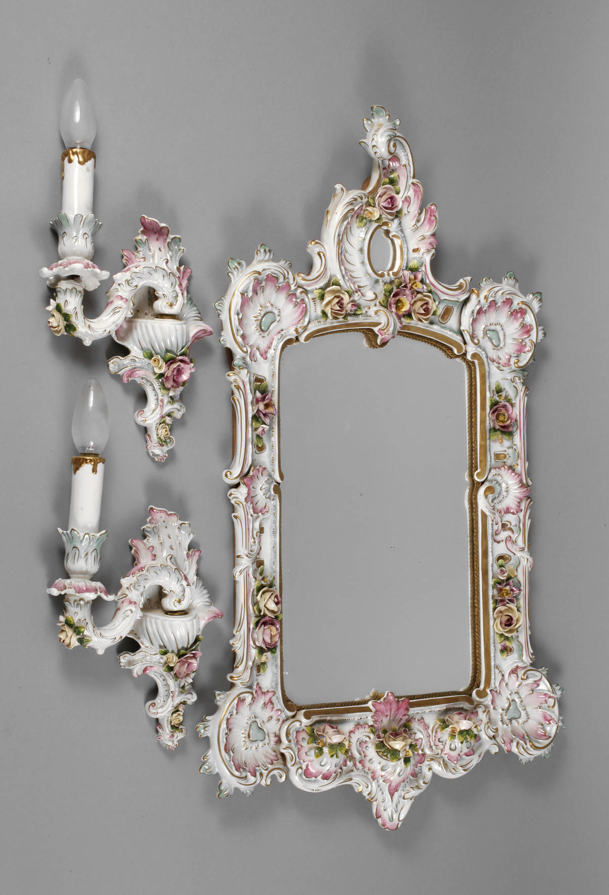 Rudolstadt Spiegel mit zwei Wandleuchten