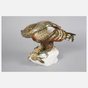 Schwarzburger Werkstätten Adler mit erlegtem Hase