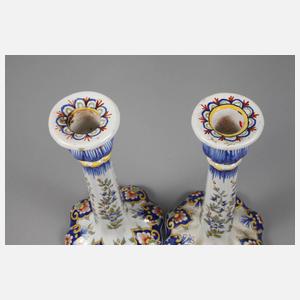 Paar Leuchter Fayence