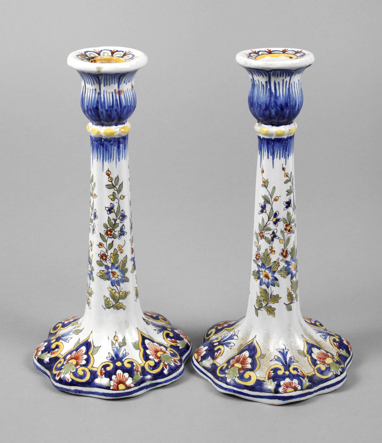 Paar Leuchter Fayence