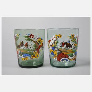 Karaffe und zwei Becher Historismus