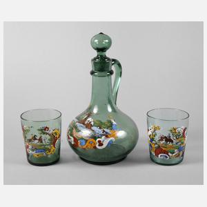 Karaffe und zwei Becher Historismus