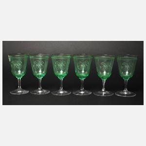 Sechs Trinkgläser