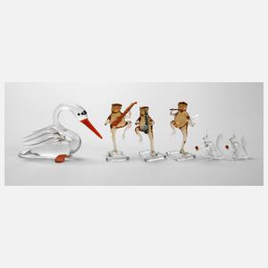 Lauscha sechs Tierfiguren