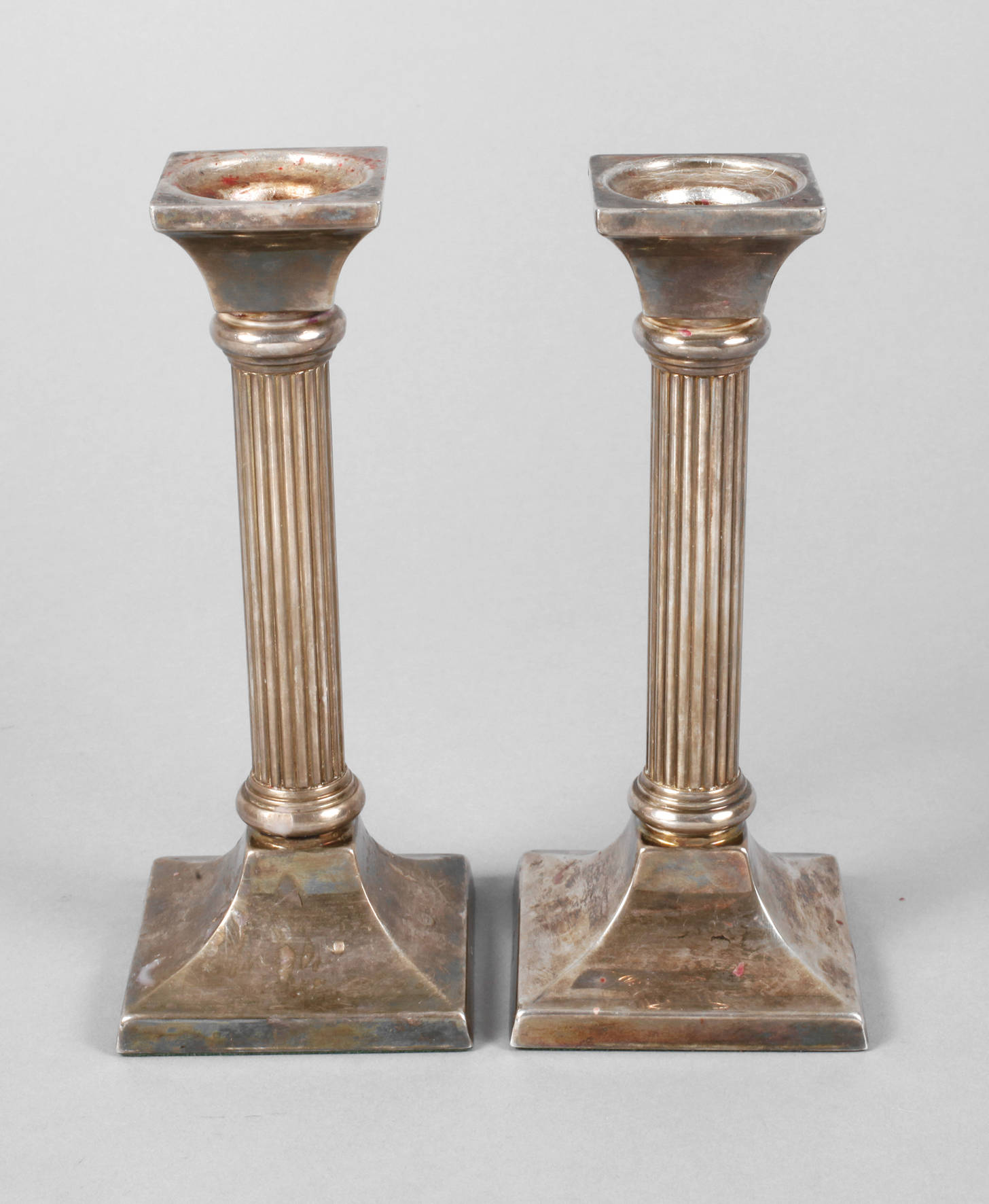 Paar klassizistische Silberleuchter