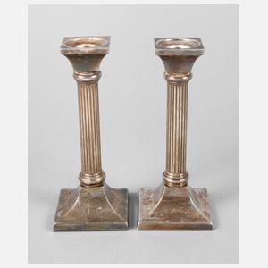 Paar klassizistische Silberleuchter