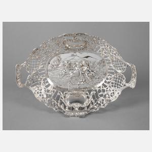 Silberschale mit Puttenmotiv