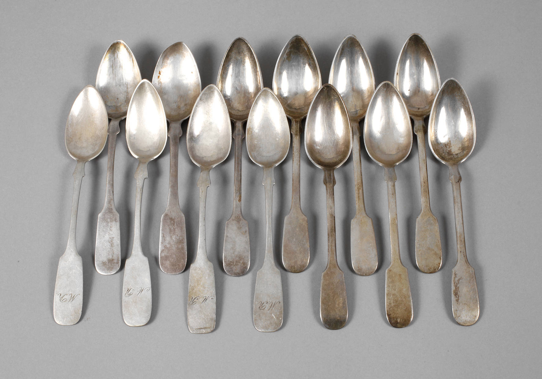 13 Silberlöffel Biedermeier