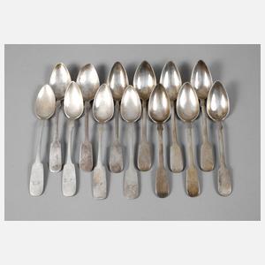 13 Silberlöffel Biedermeier