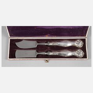 Butter- und Käsemesser mit Silbergriff