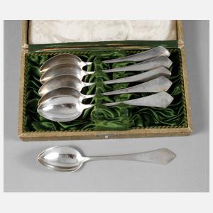 Sechs Kaffeelöffel Silber