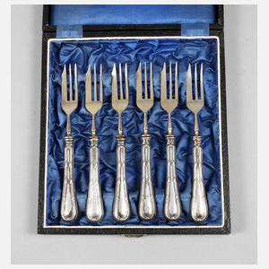 Silber sechs Kuchengabeln Jugendstil