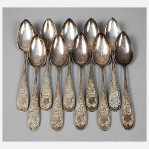 Zehn Speiselöffel Silber