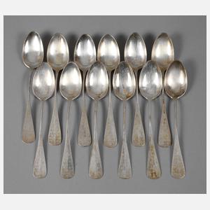 Zwölf Silberlöffel Jugendstil