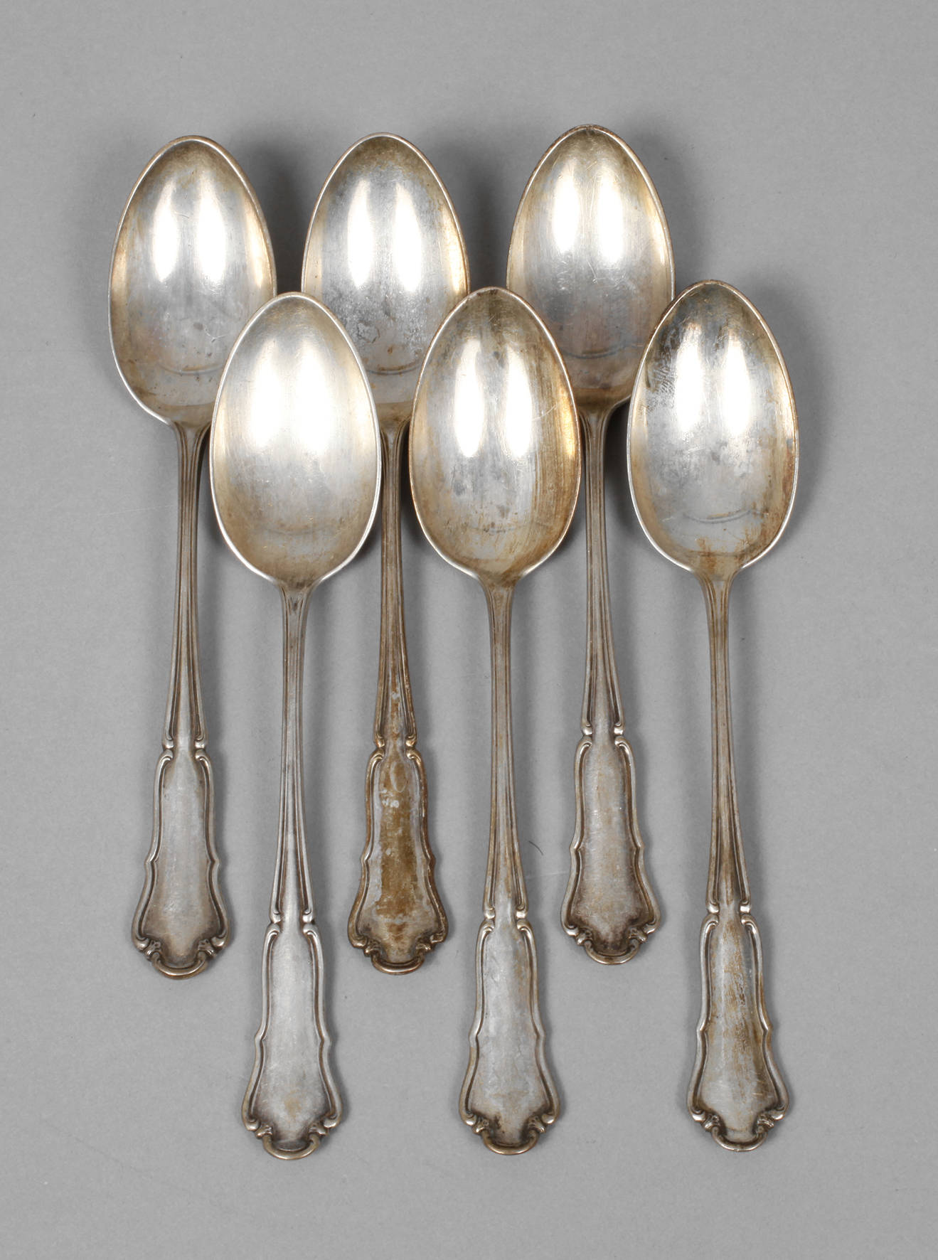 Sechs Kaffeelöffel Silber