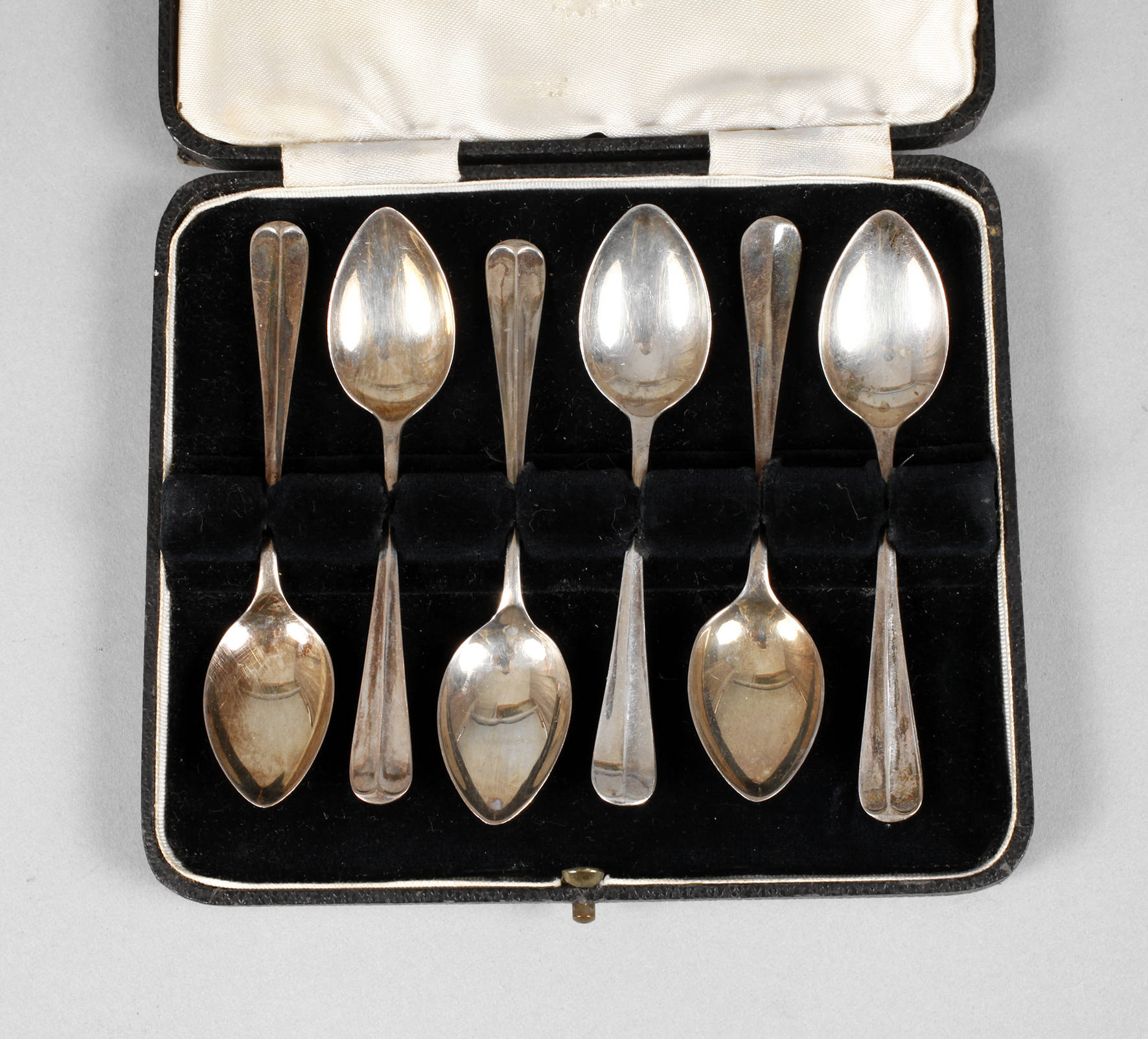 Sechs Mokkalöffel Silber