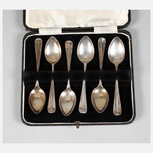 Sechs Mokkalöffel Silber