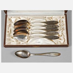 Silber sechs Kaffeelöffel Art déco