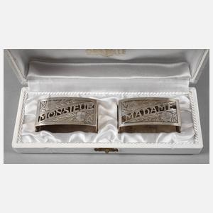 Frankreich Paar Serviettenringe im Geschenketui