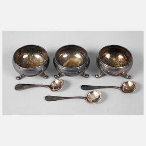 Christofle drei Salieren mit Löffelchen