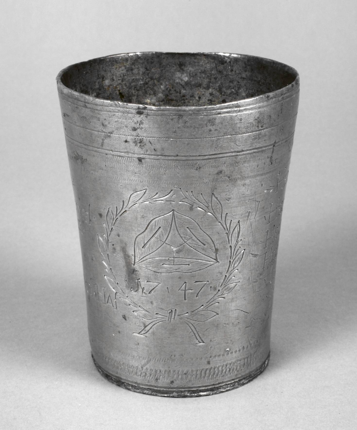 Großer Zinnzunftbecher der Weber von Elster