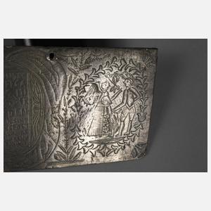 Kleine Bildplatte Zinn