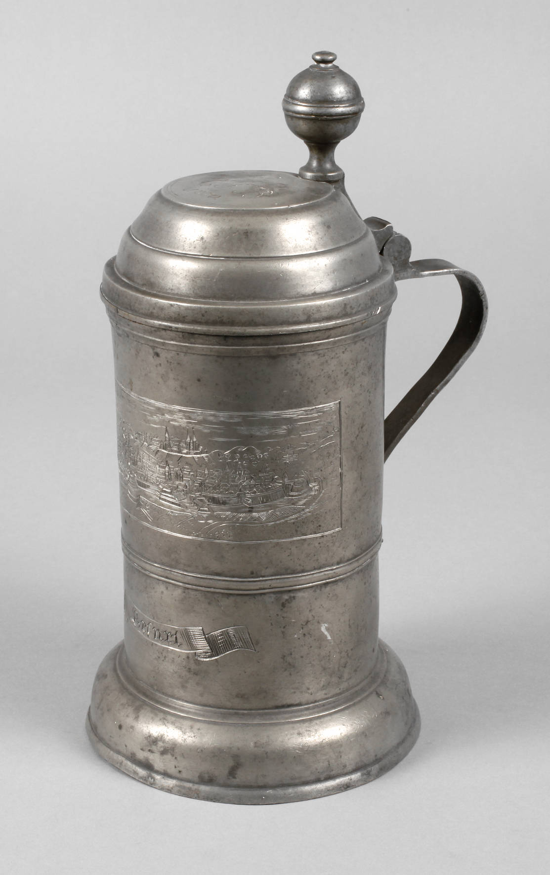 Thüringen Walzenkrug Zinn