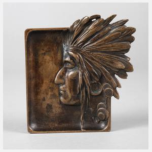 Bronzeschale Indianerkopf